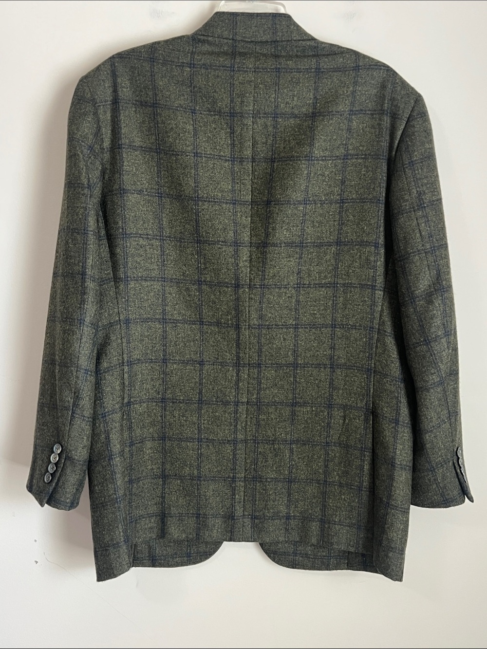 ISAIA NAPOLI Check Sportcoat 42R US (52 EU) Silk Cashmere EUC Green - Picture 5 of 15